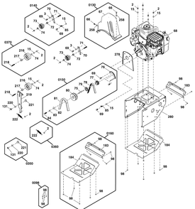 Engine And Frame Group Diagram and Parts List for 1696807-00-1024MDS 2018 Briggs and Stratton Snow Blower